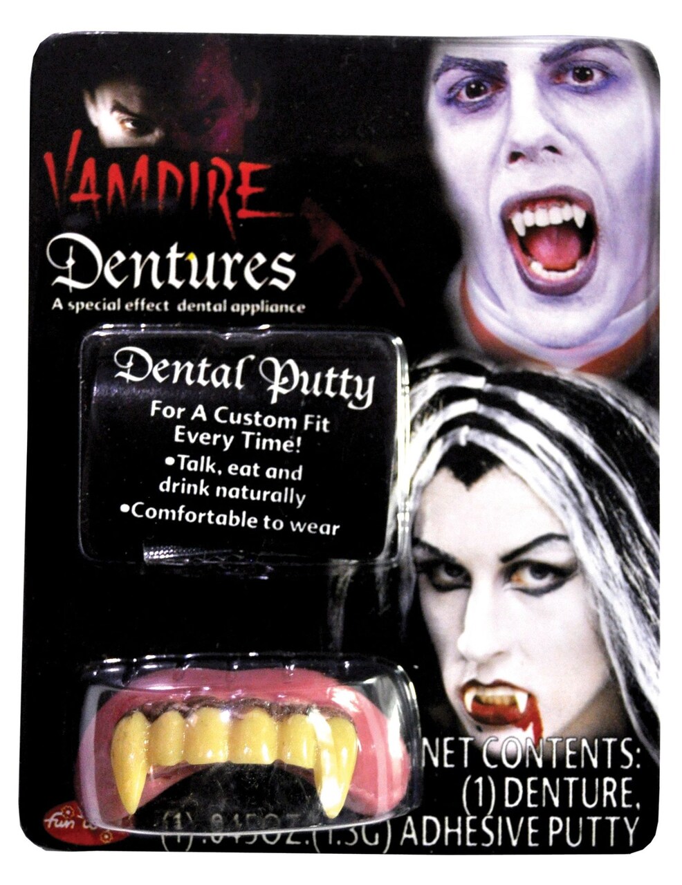 The Costume Center Pink and Yellow Big Bubba Vampire Unisex Adult Halloween Teeth Costume Accessory - One Size